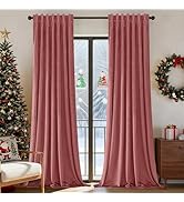 Joydeco Pinch Pleated Velvet Curtains 84 Inch Long 2 Panel Set for Living Room Bedroom, Back Tab ...