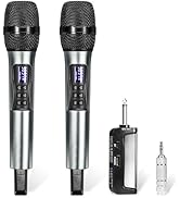 KITHOUSE Wireless Microphone Karaoke System with Rechargeable Bluetooth Receiver,Professional Han...