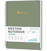 Meeting Notebook for Work Organization, Work Planner Notebook with Action Items, Project Agenda P...