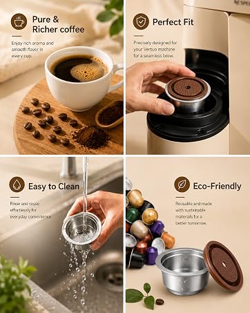 Pure&amp;amp;Richer coffee, Perfect Fit, Easy to Clean,Reusable