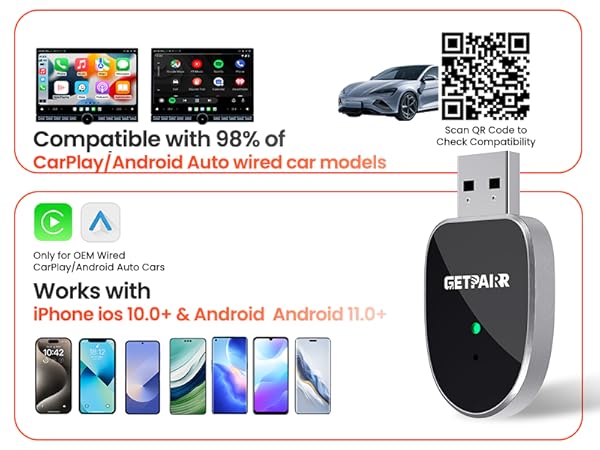 adaptador android auto inalambrico , wireless carplay adapter android auto