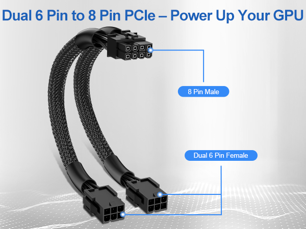 6 pin to 8 pin gpu adapter