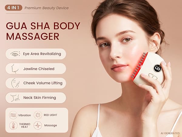 red light therapy,red light therapy for face,double chin reducer,neck massager,guasha tool for face
