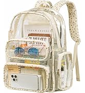 BTOOP Clear Backpack Heavy Duty Transparent Bag 17" See Through BookBag for Women Men Adults Work...