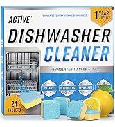 Dishwasher Cleaner And Deodorizer Tablets - 24 Pack Deep Cleaning Descaler Pods Formulated To Cle...