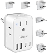 International Power Adapter Set, US to EU/UK/AUS/Japan Universal Travel Adapter- 4 AC Outlets 4 U...