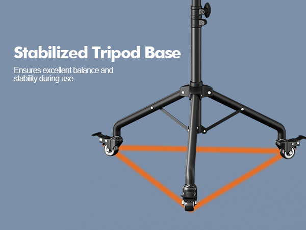 Stabilized Tripod Base Ensures excellent balance and stability during use.
