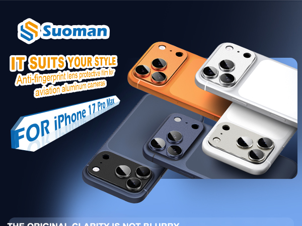 Suoman for iPhone 17 Pro Camera Lens Protector, [All-in-one Frosted] [Strong-Adhesion]