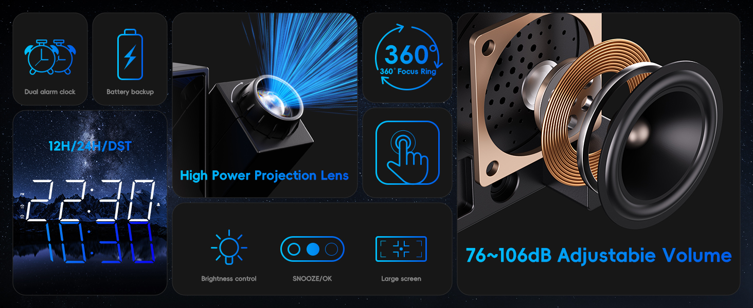 Mesqool multifunctional alarm clock