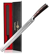 YUSOTAN Japanese Slicing Carving Knife, 12 Inch Brisket Knife, Japanese High Carbon Stainless Ste...