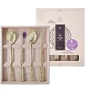 Balwoo [Made in Korea] Bamboo Design Sticky Rice Spoon Chopsticks Set Gold Titanium Plating 304 S...