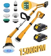 Qimedo 1500 RPM Electric Spin Scrubber with Two Batteries Q2 Pro, Cordless Battery Powered Shower...