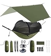 Miztli Camping Hammock -Portable Hammock w/Spacious Net &amp; Tree Straps w/Adjutable Loops,Double an...
