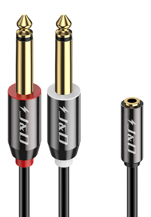 3.5 mm to 2 x 6.35 mm Cable