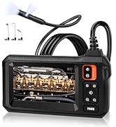 Dual Lens Endoscope Camera with Light - Inspection Borescope Camera with 4.3" IPS Screen, 1920P H...