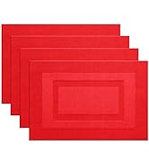 PIGCHCY Placemats,Durable Placemats for Dining Table,Washable Woven Vinyl Kitchen Placemats Set o...