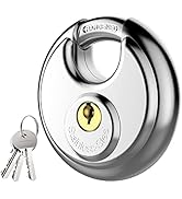 Puroma Stainless Steel Discus Keyed Padlock Waterproof and Rustproof Storage Lock with 3 Keys and...