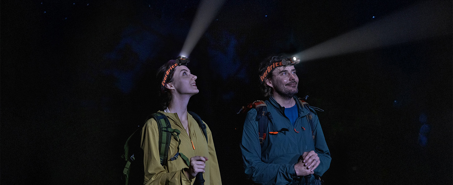 This headlight has a maximum illumination brightness of 1000 lumens and is suitable for hiking