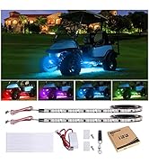10L0L Golf Cart Underglow LED Light Strip Kit, Glow Neon Lighting with Wireless Remote Control, S...