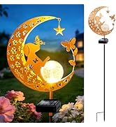 ZNYCYE Solar Lights Outdoor Decorative Moon Dog Butterfly Solar Stake Lights Birthday Gifts for W...