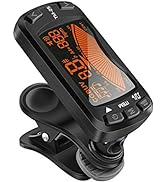 LEKATO Guitar Tuner Clip On Metronome Tuner Tone Generator 3 in 1 Multifunction Portable for All ...