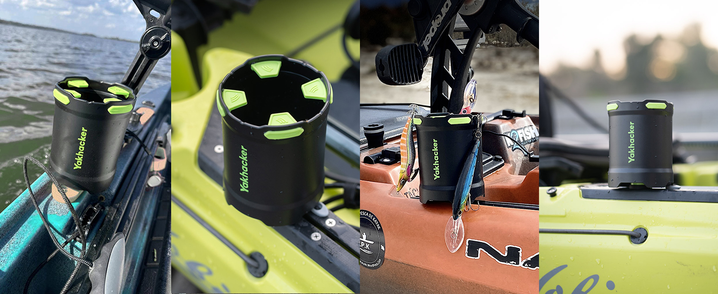 Multi-Functional and Anti-toppling Cup Holder for Kayak - Phone Holder, Drinks Holder, Fishing Tool