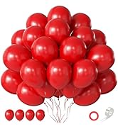 CVPARTYON Red Balloons 60 PCS 12 Inch Latex Balloon for Balloon Garland or Balloon Arch as Birthd...