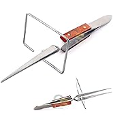 6-1/4" Straight Fiber-Grip Cross-Locking Tweezers with Stand for Soldering Welding Jewelry Making...