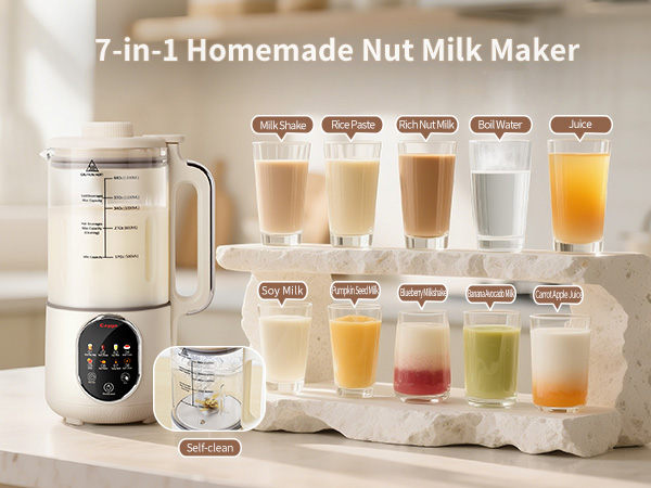 7-in-1 Homemade Nut Milk Maker which is a versatile kitchen appliance