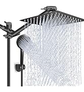 Shower Head Combo,10 Inch High Pressure Rain Shower Head with 11 Inch Adjustable Extension Arm an...