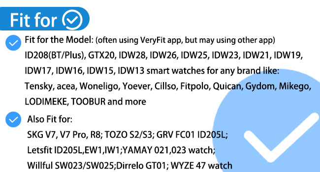 veryfit smart watch chagring cable