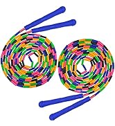 Coolrunner 16 FT Long Jump Rope(2 PACK), Double Dutch Jump Rope, Soft Beaded Skipping Rope for Ki...