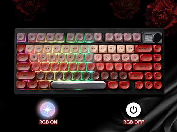 Keycaps under RGB effect
