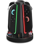 Switch 2 Controller Charging Dock, Fast USB-C Charging Station for Up to 4 Magnetic Switch 2 Joy-...