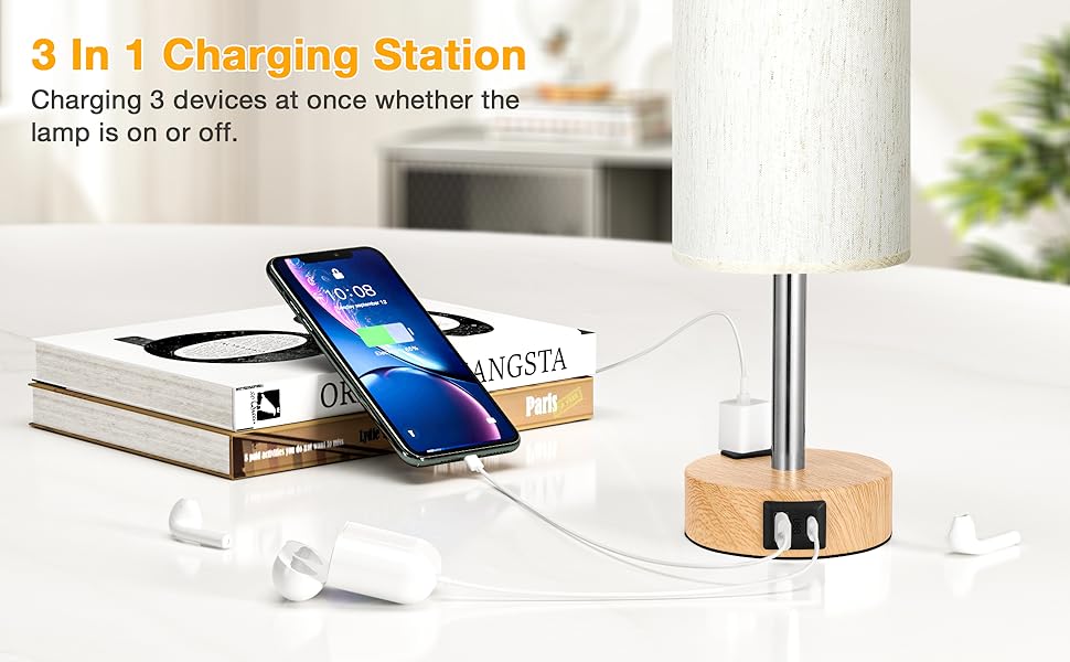 lamp with charging station