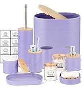 IMAVO Bathroom Accessory Set-11Pcs Blue Bathroom Accessories Set with Trash Can,Soap Dispenser,So...