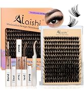AILAISHI Lash Clusters Kit, DIY Cluster Eyelash Extensions 10-20mm, 100D, 192pcs Fluffy D Curl Na...