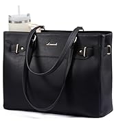 LOVEVOOK Laptop Tote Bag for Women Work, Teacher Tote Bag with Large Cup Holder, 15.6 Inch Waterp...