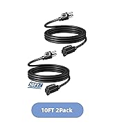 DEWENWILS Extension Cord 10ft Christmas, 14/3 SJTW Weatherproof Power Cable for Indoor Outdoor Us...