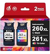 EaseFusion 260XL 261XL Replacement for Canon 260 and 261 Ink Cartridges PG-260 CL-261 Compatible ...