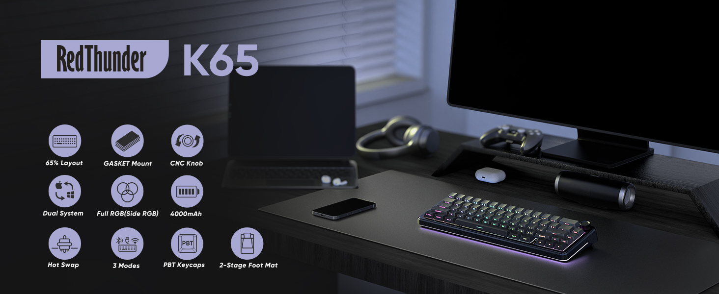 60% Mechanical Wireless Gaming Keyboard