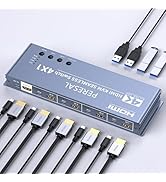 4x1 HDMI KVM Switch w/Multi-Viewer, 4K 60Hz Quad HDMI Screen Divider Switcher, 4 in 1 Out Seamles...