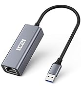 ICZI Ethernet Adapter, Aluminum USB 3.0 to 10/100/1000 Gigabit LAN RJ45 Network Converter Compati...