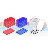 Kiorafoto 24 PCS Multi-Color Clear Plastic Memory Card Case Holder for 24 SD SDXC SDHC & 24 Micro...