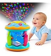 Baby Toys 6-12 Months Ocean Projector Rotating Musical Light Up Tummy Time Toys for Infant 0-6 3-...