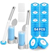 2 Pack Disposable Toilet Brush with 54 Refills, Toilet Cleaning Supplies, Toilet Wand Brush Start...