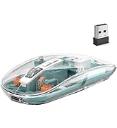 Wireless Mouse Bluetooth Slim Transparent Tri-Mode Clear LED Light Cool Ultralight Cordless Compa...