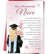 FANCYLUCKY Happy Graduation Card for Niece, High School College Graduation Gift for Niece, Congra...