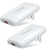 Slim Flat USB Wall Charger, Costyle 2 Pack 18W GaN Tech Fast Charge 3.0 Port Fast Charging Block ...