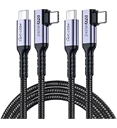 SUMPK USB C to USB C Cable 6.6FT 2 Packs, 240W USB 4 Cable Right Angle, High Speed 40Gbps Data, 8...